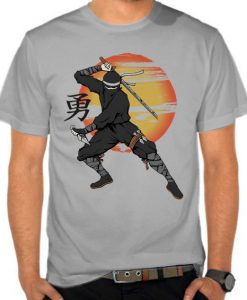 Japanese Ninja And Sun T shirt