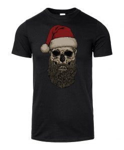 New Santa Beard Skull Gothic T Shirt