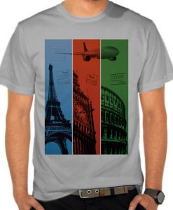 Paris, Roma, Inggris t shirt