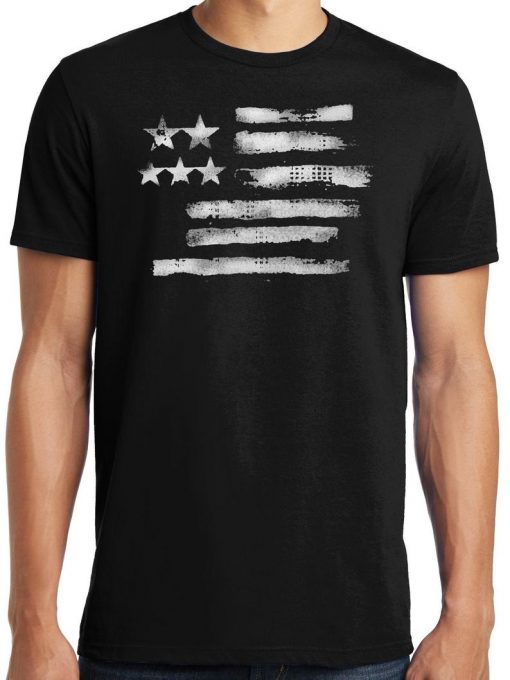 Patriotic Distressed White Flag T-Shirt