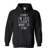 SORRY I'M LATE I didn't want to come Unisex Hoodie