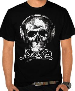 Skull Wearing Headphone t shirt