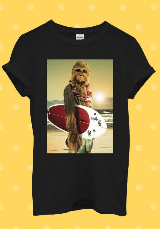 Star Wars Chewbacca Surfing Funny Cool T Shirt