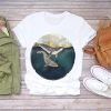 T-Shirt summer Artworks watercolor Sea whale unisex Camiseta man woman gift t-shirt