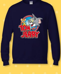 Tom and Jerry Cartoon Cat and Mouse Sweatshirt