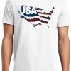 USA Color Flag Map T Shirt