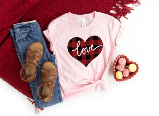 Valentines Day Plaid Heart Shirt