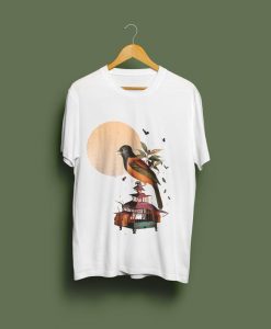 cute bird illustration t shirt