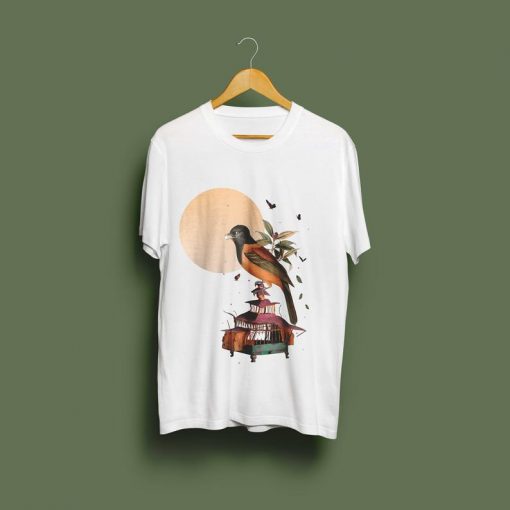 cute bird illustration t shirt