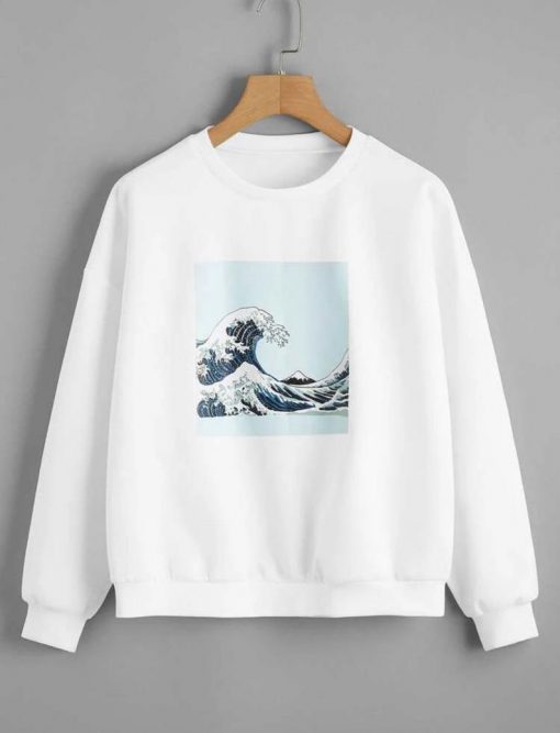 new sweatshirt man women Casual Orient wave art Sweatshirt