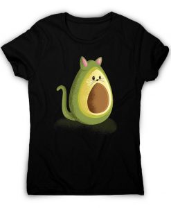 Avocado cat funny women's t-shirt