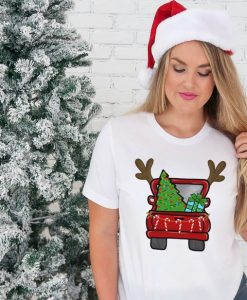 Christmas Truck Reindeer antlers Shirt