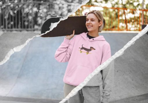 Dachshund Dog Skateboard Hoodie