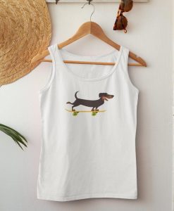 Dachshund Dog Skateboard Tank Top