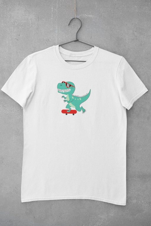 Fun Dinosaur Rex On A Skateboard Shirt