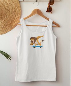 Funny Lion Skateboard Tank Top