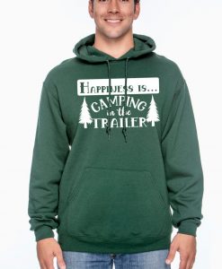 Happiness is camping in the trailer unisex pullover hoodie