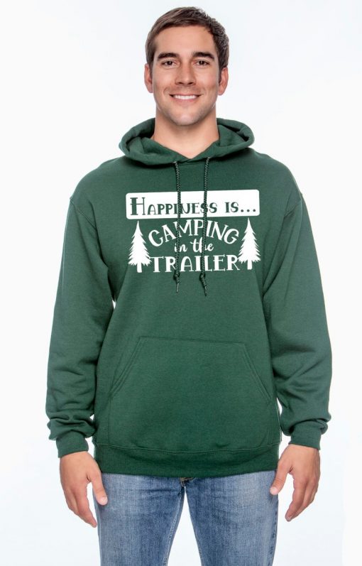 Happiness is camping in the trailer unisex pullover hoodie