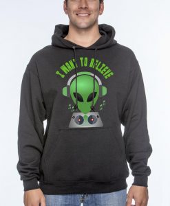 I want to believe DJ unisex pullover hoodies