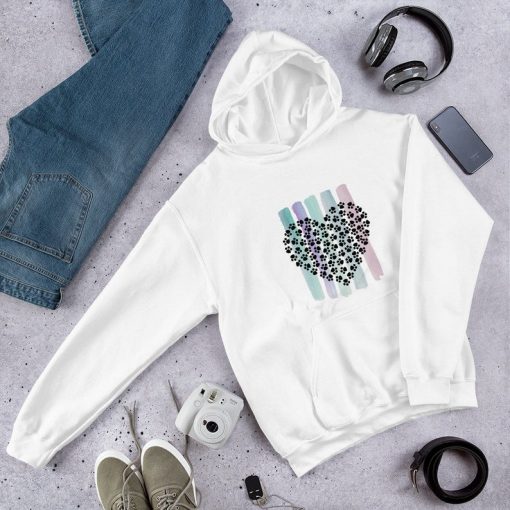 Paw-Print Love Hoodie for Women T-shirt