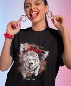 Pig with bandana caro t-shirt