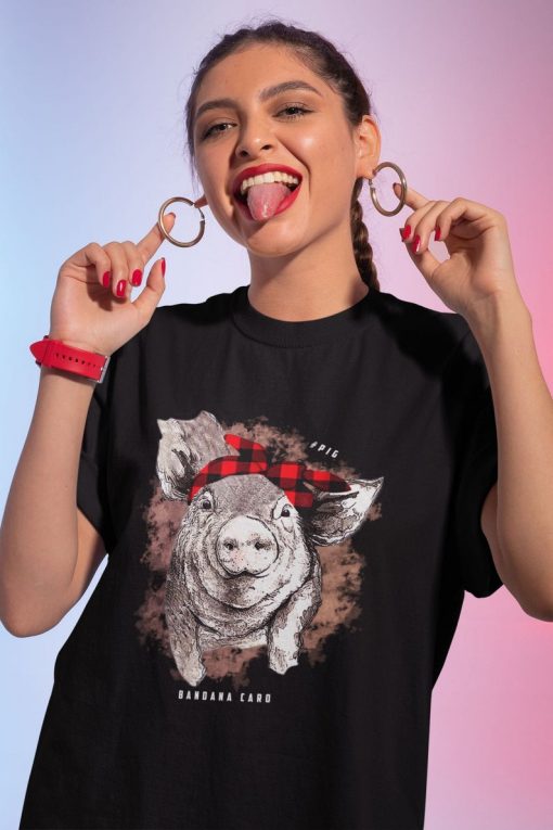 Pig with bandana caro t-shirt