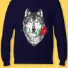 Red Rose Wolf Draw Retro Funny Cool Sweatshirt
