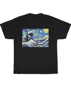 The Great Wave off Kanagawa Starry Night Collage Shirt