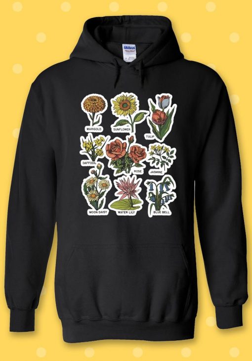 Wildflowers Marigold Sunflower Tulip Jasmine Hoodie