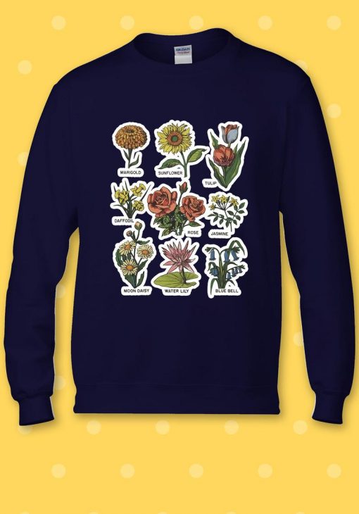 Wildflowers Marigold Sunflower Tulip Jasmine Sweatshirt