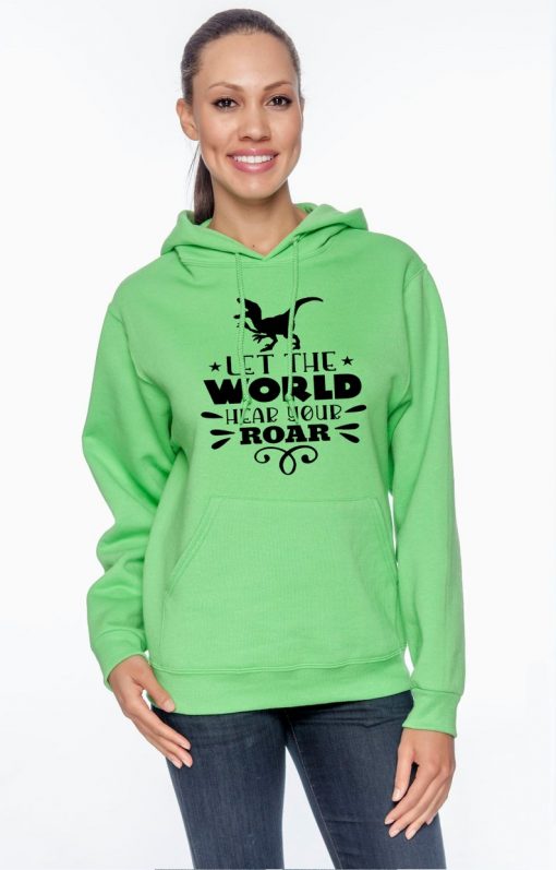 let the world hear your roar unisex pullover hoodie