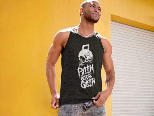 pain before gain tank top for men