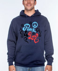 peace and love unisex pullover hoodie