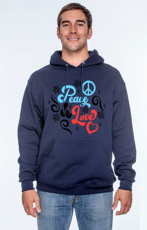 peace and love unisex pullover hoodie