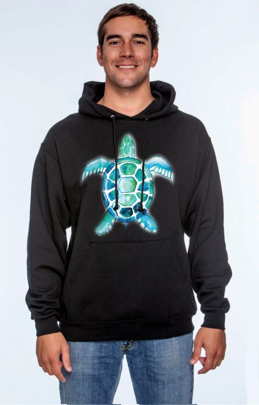 watercolor turtle unisex pullover hoodie