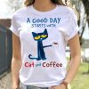 A Good Day Starts with Cat and Coffee T-Shirt