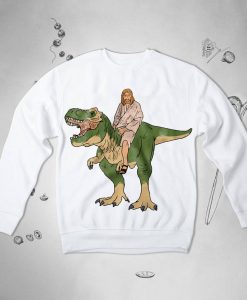 Jesus on a Dinosaur sweatshirt