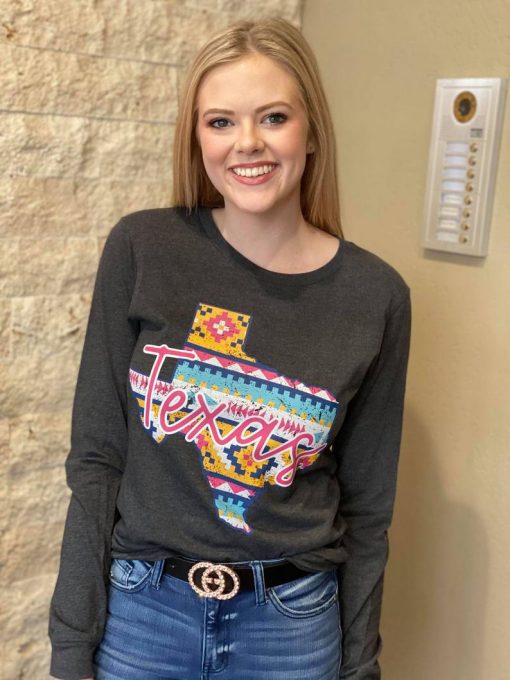 Serape Texas Longsleeve Graphic Tee Sweatshirt