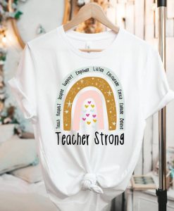 Teacher Strong Rainbow Shirt