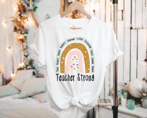 Teacher Strong Rainbow Shirt