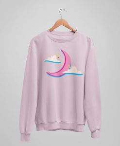 Crescent Moon, Kawaii Sweatshirt