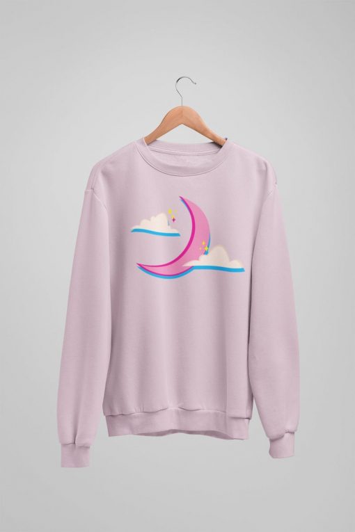 Crescent Moon, Kawaii Sweatshirt