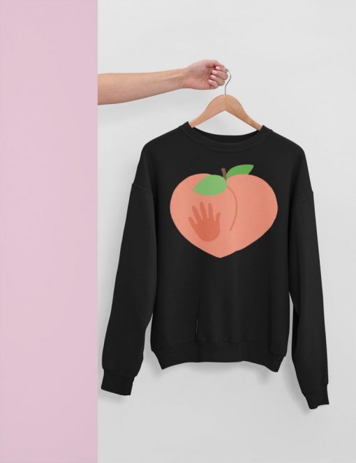 Peach Fruit Spank Bum Hand mark Slap Sweatshirt