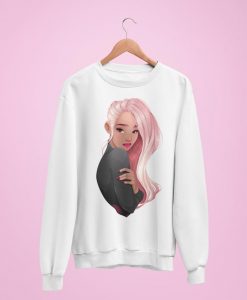 Pink Hair Girl Sweatshirt