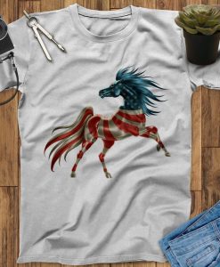 America Flag Horse Shape Shirt