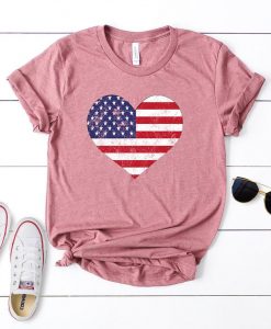 American Flag Heart Shirt