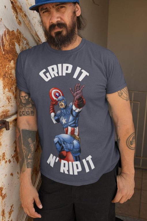 Captain America Grip It N' Rip It Disc Golf Shirt