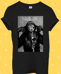 Monkey Karaoke Star Bad Hipster Funny T Shirt