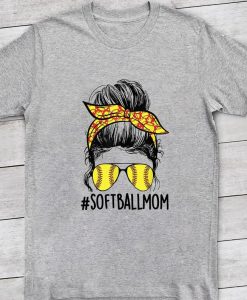 Softball Mom Messy Bun Mama Mother's Day Unisex T-Shirt