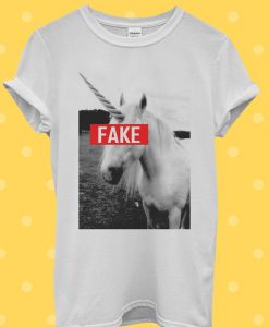 Unicorn Fake Funny Hipster Cool Retro T Shirt